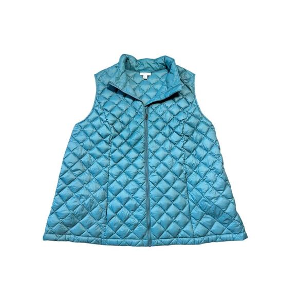J. Jill Down, Quilted Vest, size women's 2X; Blue/Teal Color - Picture 1 of 9